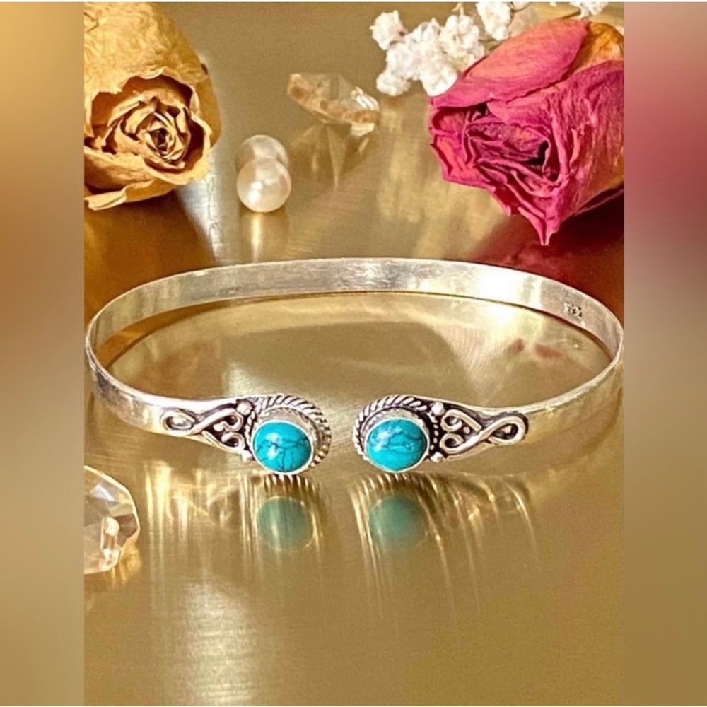 4 Adjustable Bangles Moonstone, Amethyst, Turquoi… - image 4